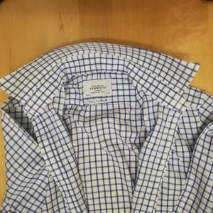 CT White Blue Check Shirt 15.5"/37" Slim Fit